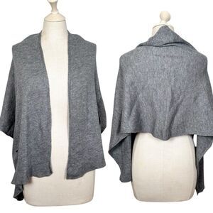 Garnet Hill 100% Cashmere Grey Shawl Women's OS